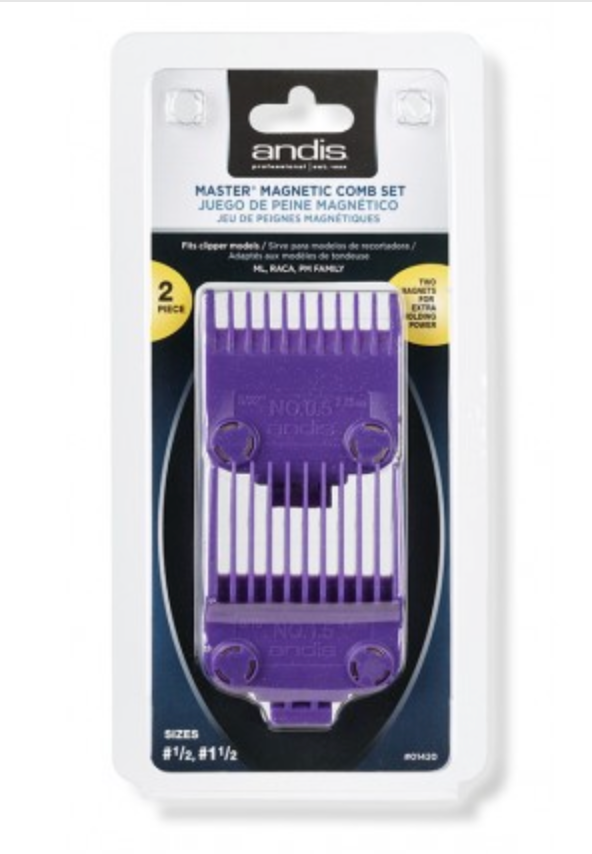 #01420 ANDIS MASTER MAGNETIC 2 COMB SET (#1/2 & 1-1/2)