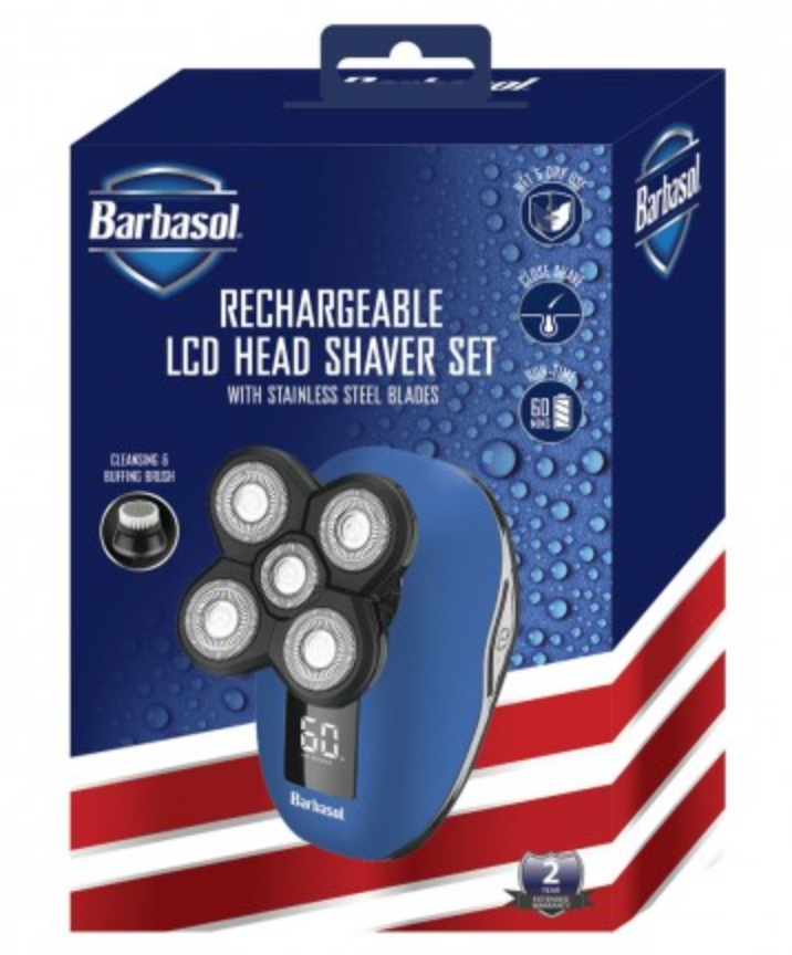 #CBT1-9000-BLU BARBASOL RECHARGEABLE ROTARY HEAD SHAVER SET